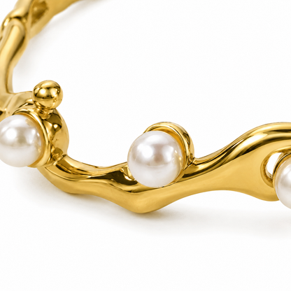 Pearl Wave Cuff Bracelet