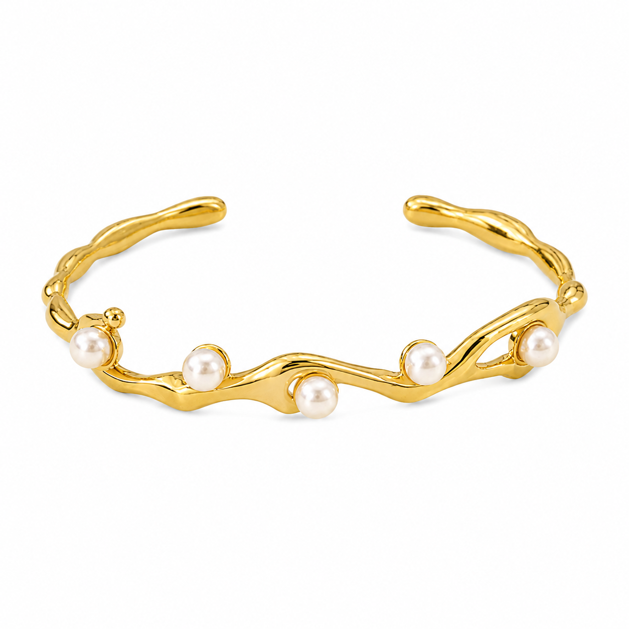 Pearl Wave Cuff Bracelet