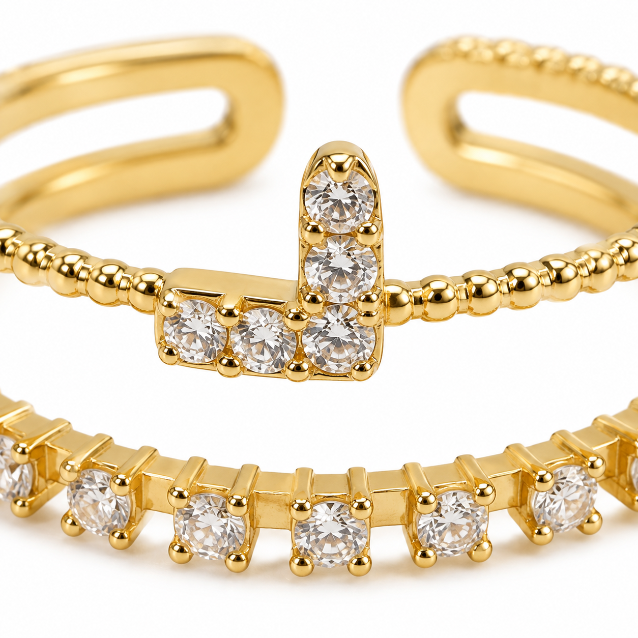 Golden Heartline Ring