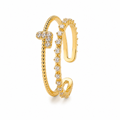 Golden Heartline Ring