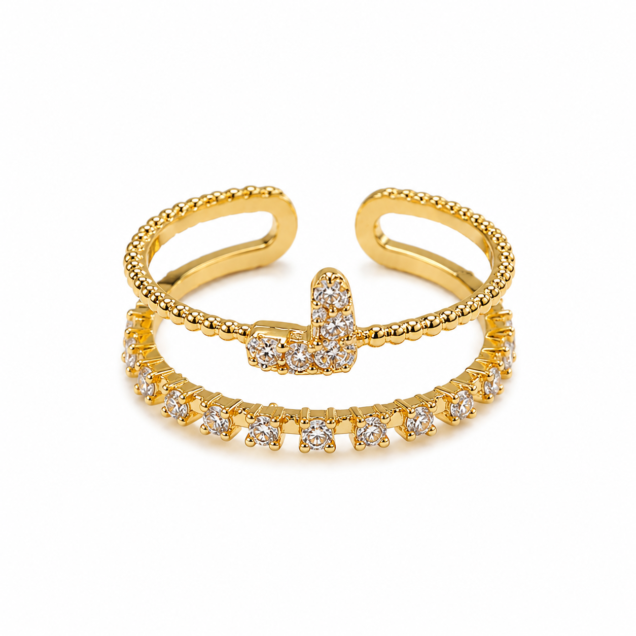 Golden Heartline Ring