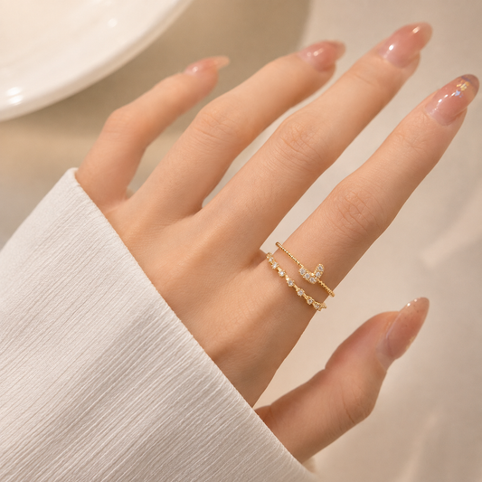 Golden Heartline Ring
