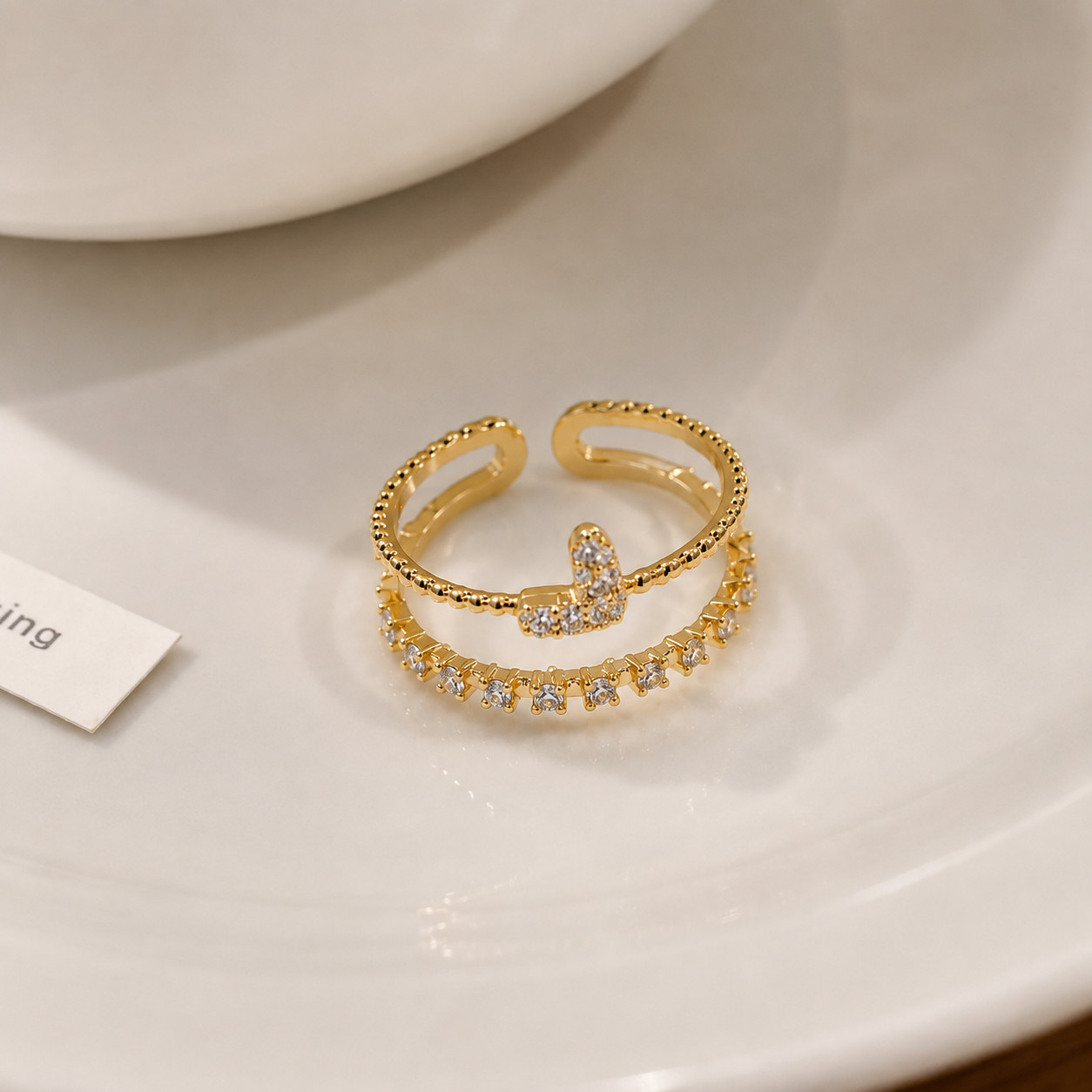Golden Heartline Ring