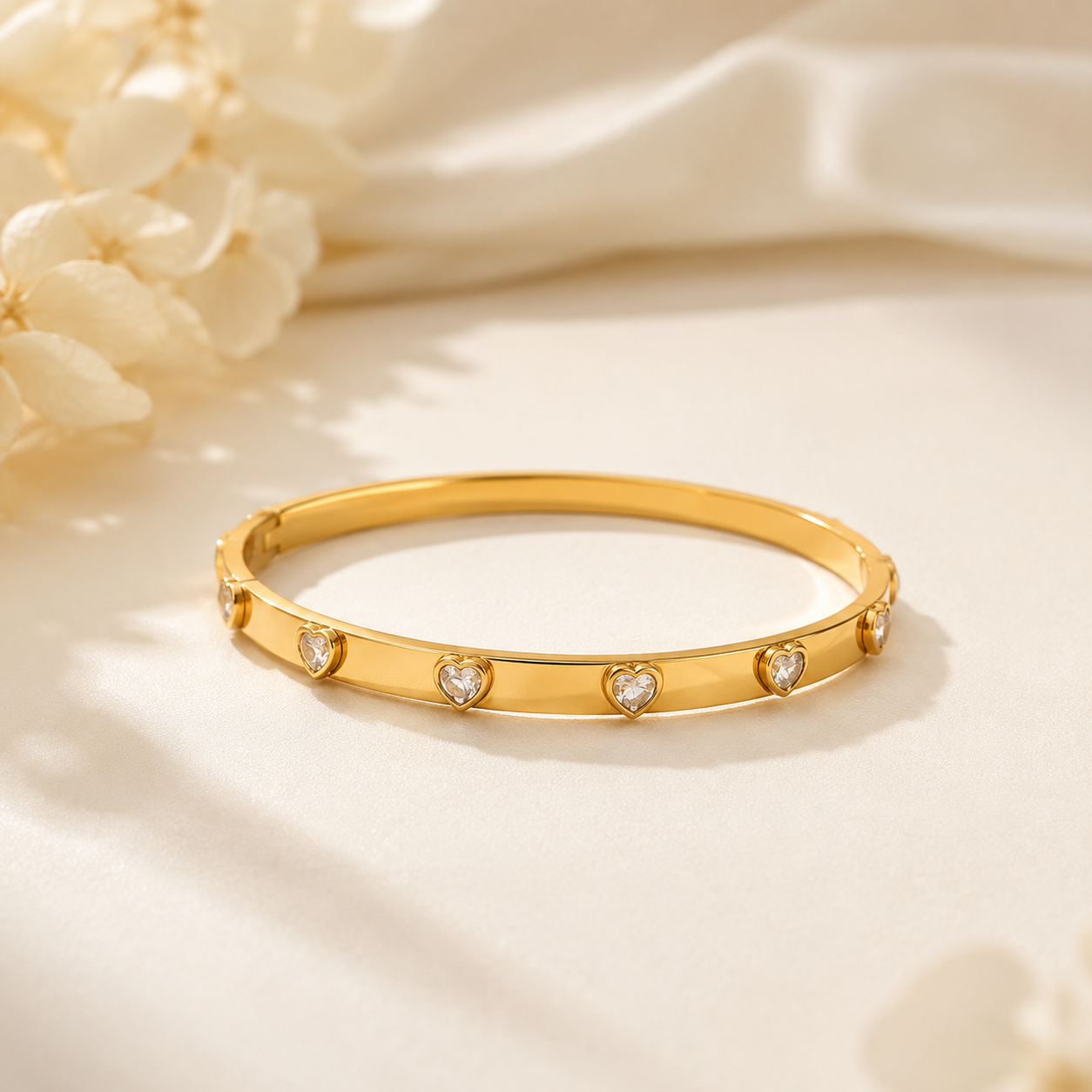 Golden Heart Bangle