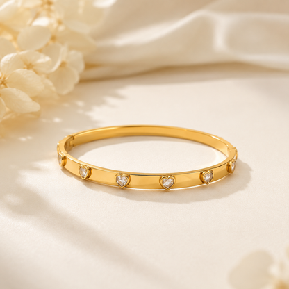Golden Heart Bangle