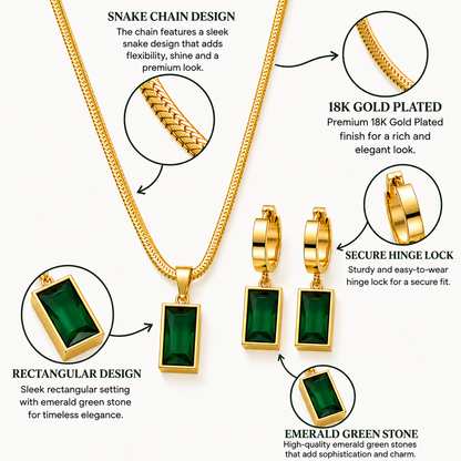 Emerald Green Stone Jewellery Set