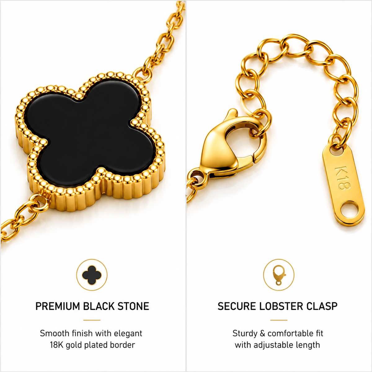 Lunére Black Clover Bracelet