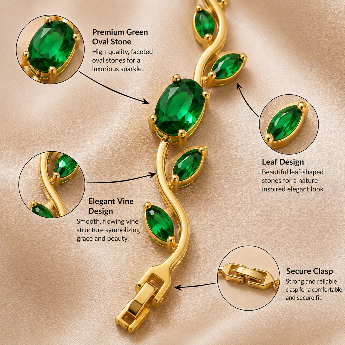 Tulip Vine Bracelet-Green
