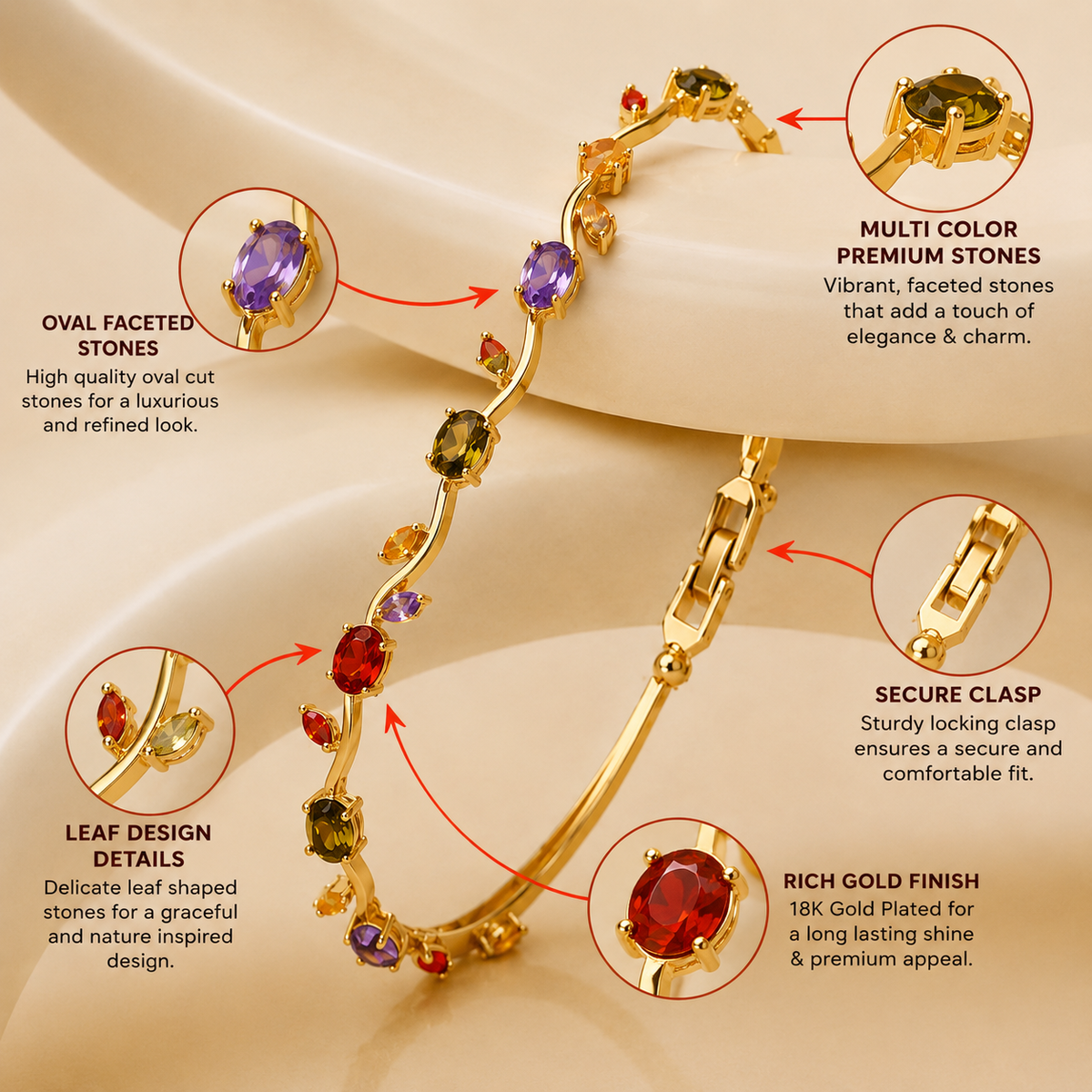 Tulip Crystal Vine Bracelet