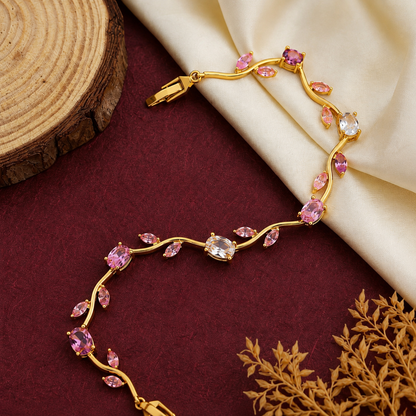 Tulip Floral Gemstone Bracelet