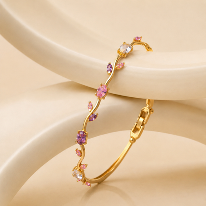 Tulip Floral Gemstone Bracelet