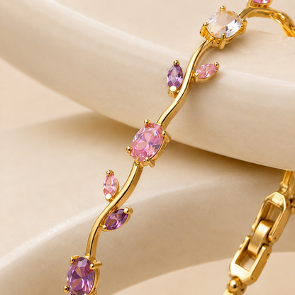 Tulip Floral Gemstone Bracelet