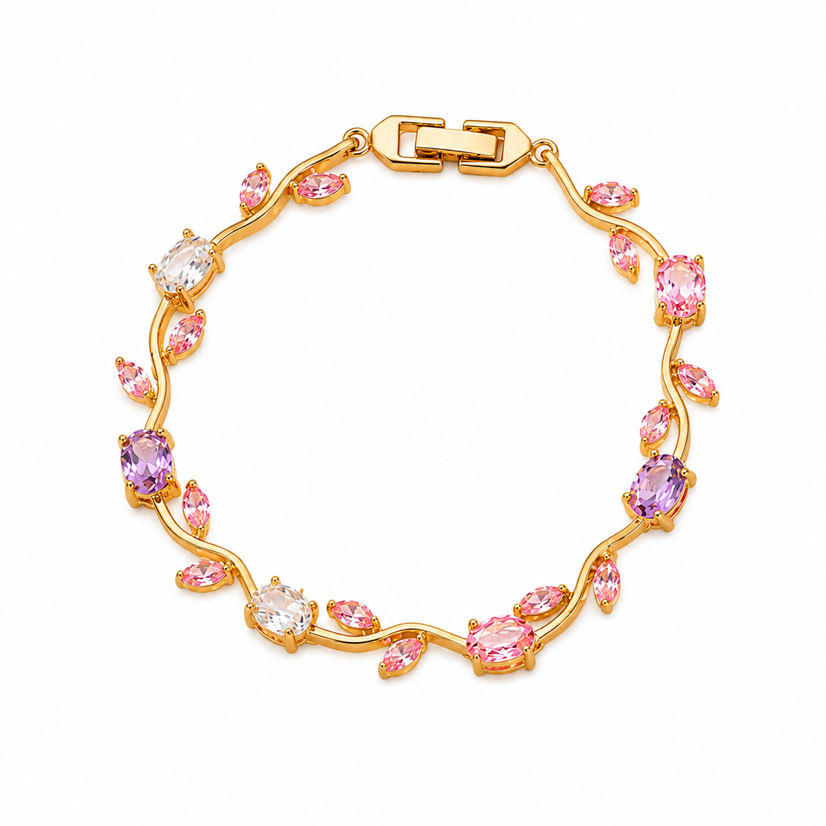 Tulip Floral Gemstone Bracelet