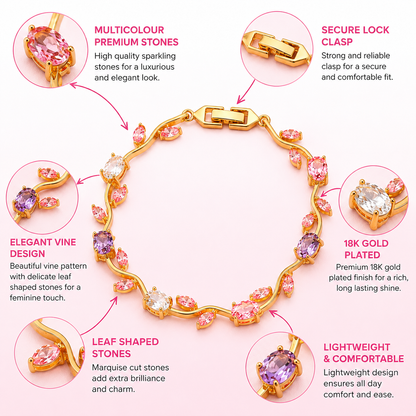 Tulip Floral Gemstone Bracelet