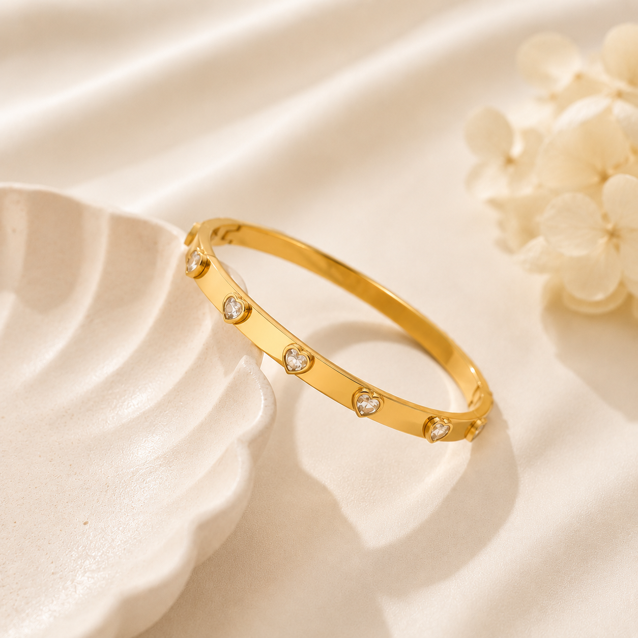 Golden Heart Bangle