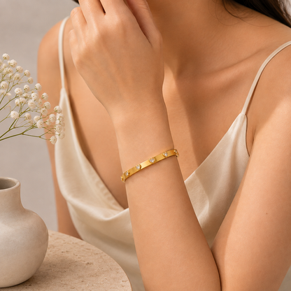 Golden Heart Bangle